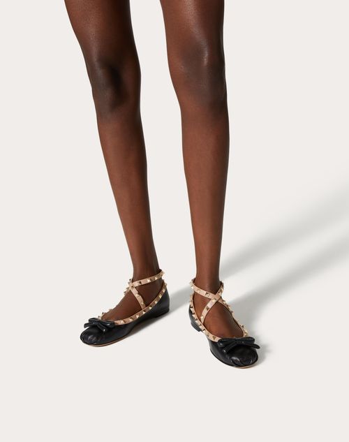 Valentino garavani shop rockstud leather ballerinas