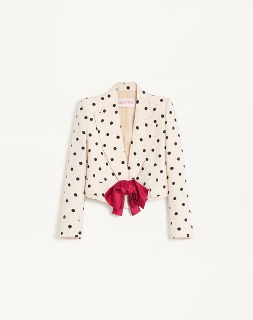 Valentino - Shantung Jacket With Plusdepois Print - Birch/black - Woman - Shelf - Wrtw Ss25 Rnw - W1 (suiting)