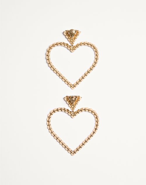 Valentino Garavani - Coeur Royal Earrings In Metal And Swarovski® Crystals - Gold/crystal - Woman - Fashion Jewelry