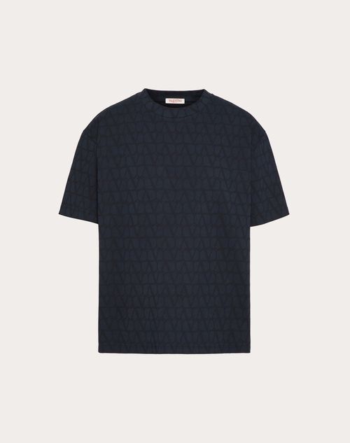 Valentino - Cotton T-shirt With Toile Iconographe Print - Navy - Man - Apparel