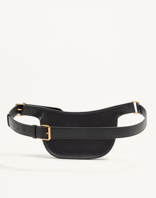 Valentino Garavani - Valentino Garavani Antibes Calfskin Pouch - Black - Man - Bags