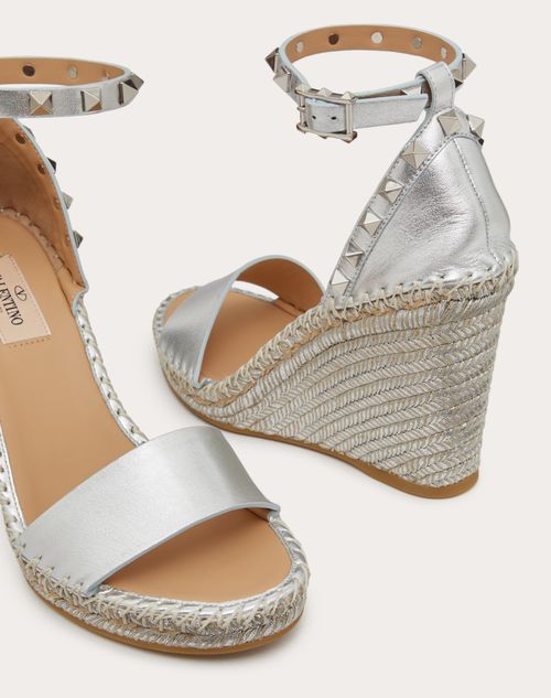 Silver store leather wedges