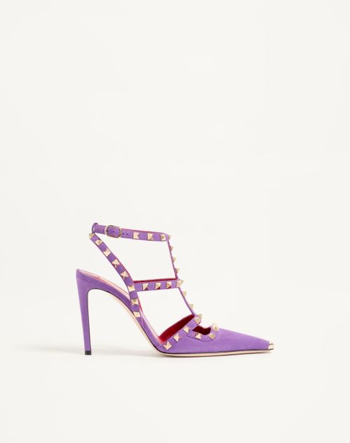 Valentino Garavani - Rockstud Suede Pumps 100mm - Purple - Woman - Pumps And Slingbacks