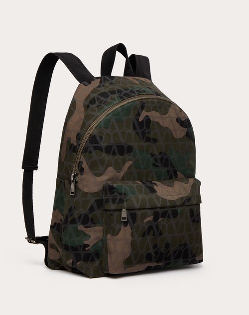 Valentino Garavani - Valentino Garavani Camoutoile Canvas Backpack - Multicolored - Man - Backpacks