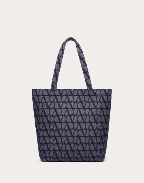 Red Valentino BORSA SHOPPING TOILE ICONOGRAPHE IN TESSUTO JACQUARD EFFETTO DENIM