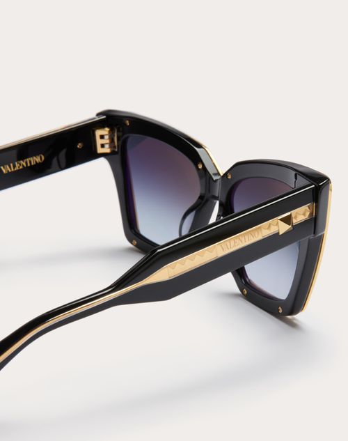 V - Grace Occhiale Cat-eye Oversize In Acetato Con Dettagli In Titanio per  Donna in Nero