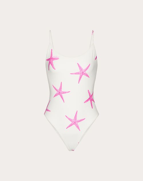Valentino - Lycra Starfish One-piece Swimsuit - Ivory/pink Pp - Woman - Beachwear
