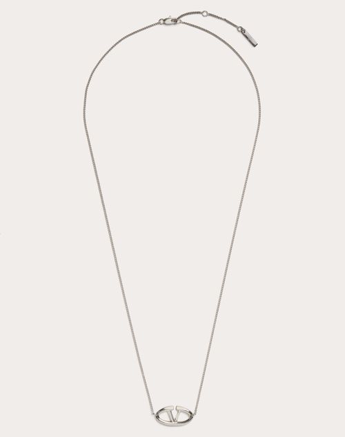 Valentino Garavani - Vlogo The Bold Edition Metal Necklace - Palladium - Man - Jewellery