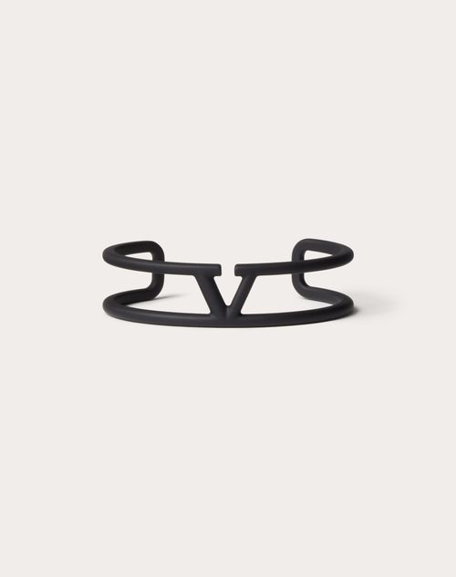 Valentino Garavani - Vロゴ シグネチャー ラバー仕上げ メタルブレスレット - ブラック - メンズ - ブレスレット