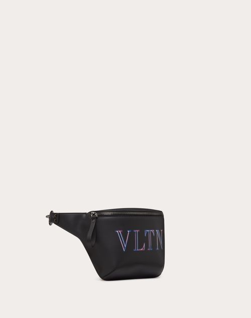 Valentino Garavani - Vltn Neon Leather Belt Bag - Black/multicolor - Man - Man Bags & Accessories Sale