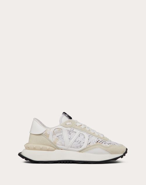 Lace And Mesh Lacerunner for Woman White | Valentino US