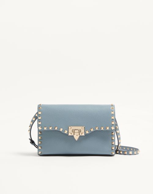 Valentino Garavani - Small Rockstud Grainy Calfskin Crossbody Bag - Stone - Woman - Shoulder Bags
