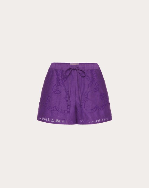 COTTON GUIPURE LACE SHORTS