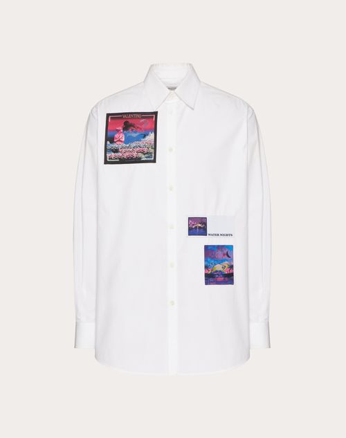 Valentino - ブロケードパッチ コットンシャツ - ホワイト - 男性 - シャツ