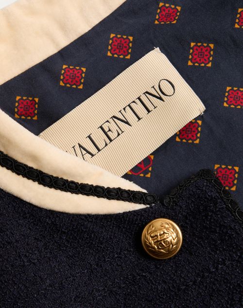 Valentino - Cotton Tweed Bomber - Navy - Man - Outerwear