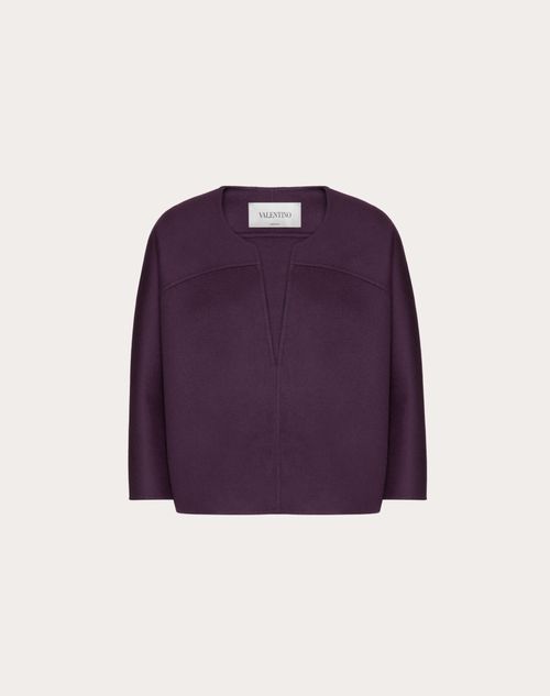 Valentino - Compact Drap Pea Coat - Purple - Woman - Woman Ready To Wear Sale