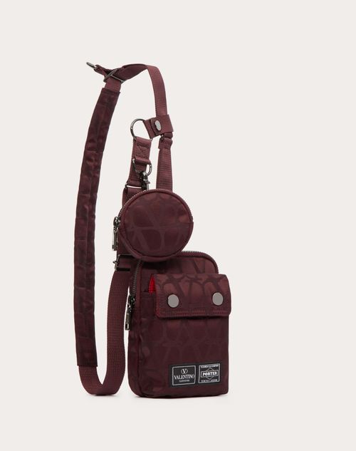 Valentino Garavani - Valentino Garavani And Porter Shoulder Pouch - Maroon - Man - Bags