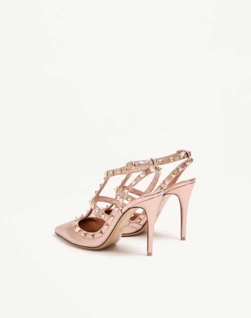 Valentino Garavani - Rockstud Pump In Laminated Nappa Leather 100mm - Rose Cannelle - Woman - Shoes