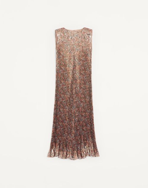 Valentino - Midi Dress In Millefiori Allover Flowerism Lurex - Multicolour - Woman - Dresses