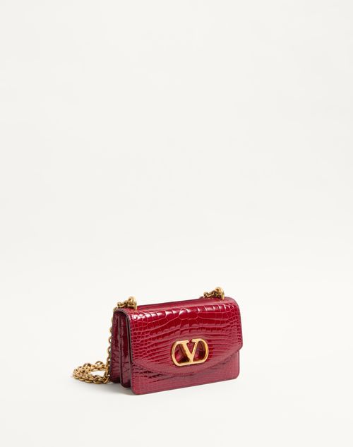 Valentino Garavani Vain Small Shoulder Bag In Crocodile Valentino Garavani Vain Small Shoulder Bag In Crocodile