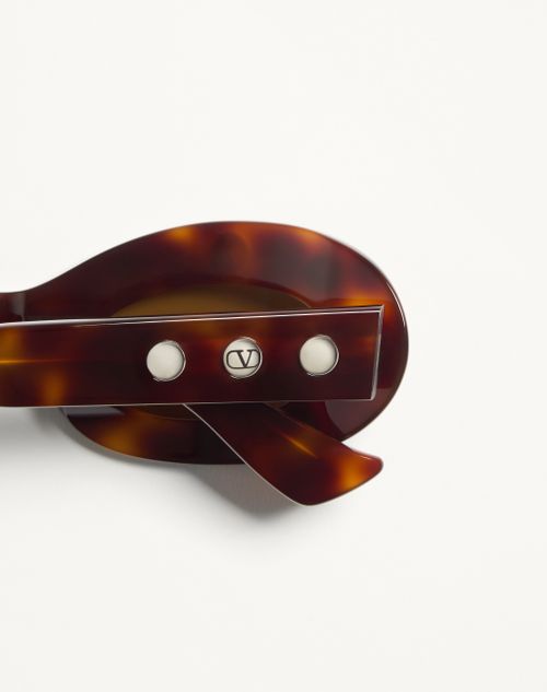 Valentino - Oval Acetate Glasses - Havana/brown - Woman - Akony Eyewear - Accessories