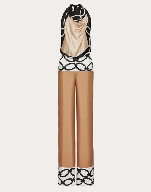 Valentino - Valentino Chain 1967 Foulard Twill Jumpsuit - Brown/multicolor - Woman - Ready To Wear
