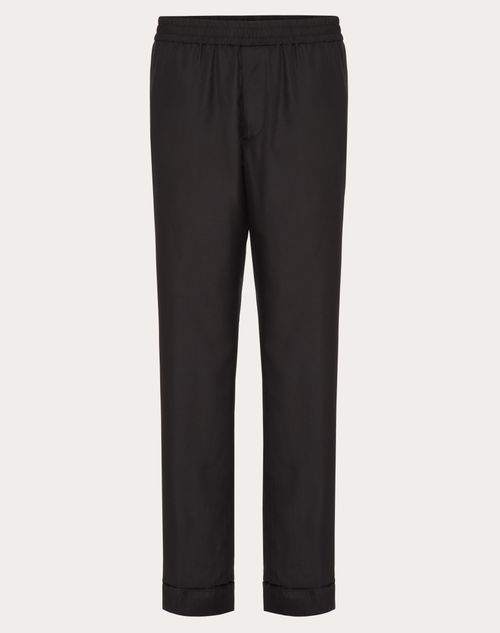Valentino - Silk Pajama Pants - Black - Man - Trousers And Shorts