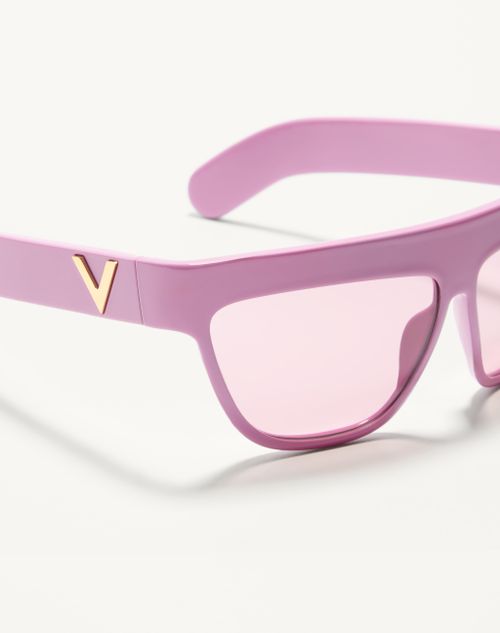 Valentino - Occhiale Geometrico In Acetato - Rosa/rosa - Unisex - Occhiali