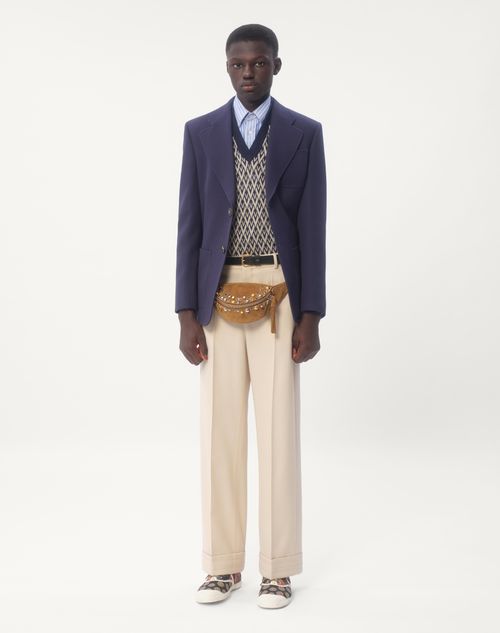 Valentino - Wool Gabardine Pants With Turn-ups - Butter - Man - Shelf - Mrtw - Formalwear - W1