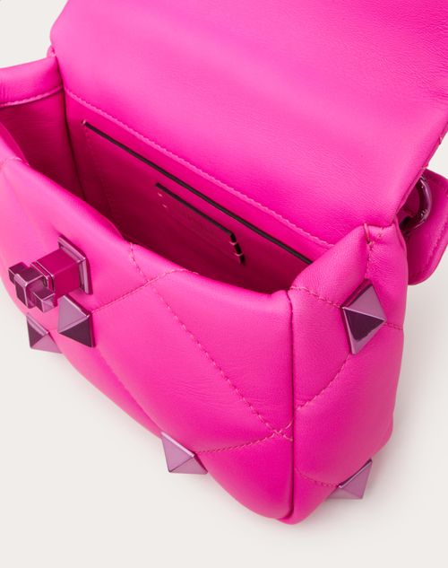 Valentino Garavani Pink Small Roman Stud Top Handle Bag