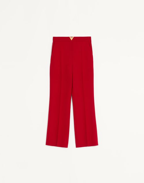 Valentino - Wool Crepe Trousers - Red - Woman - Trousers And Shorts