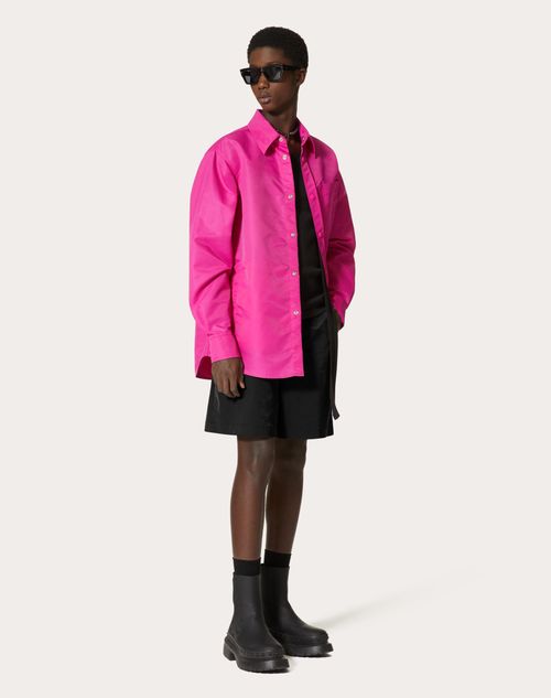 Valentino - Nylon Shirt Jacket - Pink Pp - Man - Outerwear