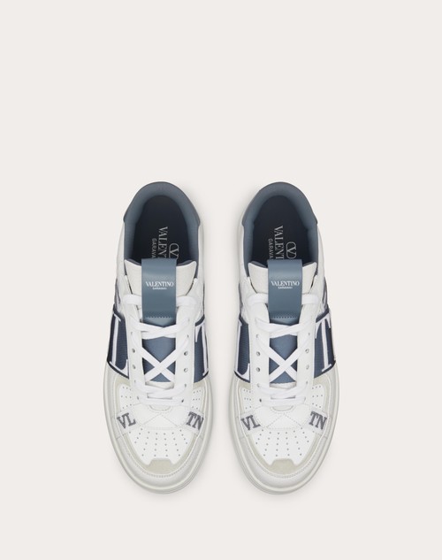 Valentino Garavani VL7N logo-tape leather sneakers - White