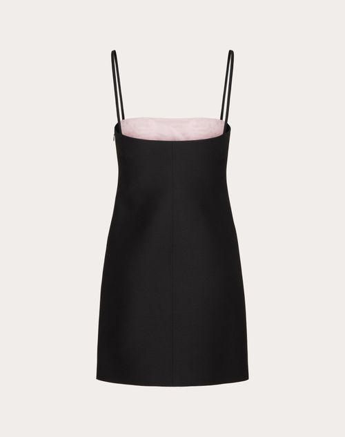 Valentino - Besticktes Kleid Aus Crepe Couture - Taffy/schwarz - Frau - Damen Sale-kleidung