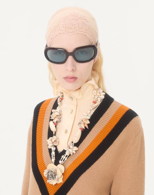 Valentino Garavani - Jardin Aquatique Necklace In Metal, Enamel, Fabric, Shells, Coral And Natural Pearls - Gold/ivory - Woman - Jewelry