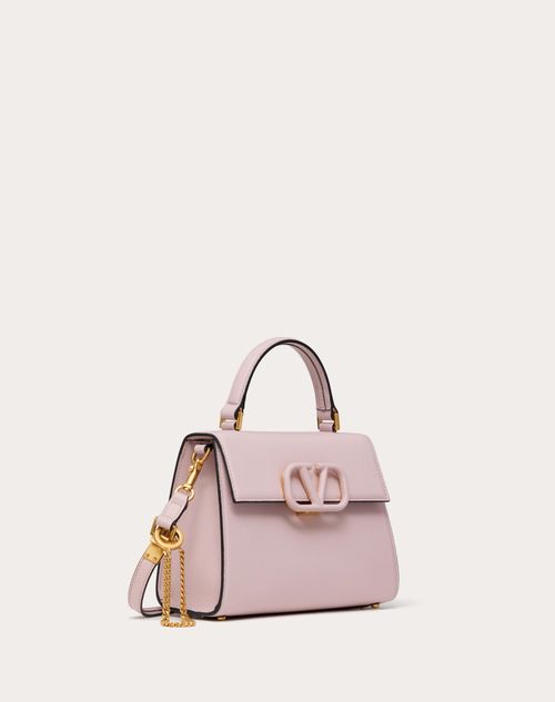 Valentino Garavani - Small Vsling Grainy Calfskin Handbag - Water Lilac - Woman - Top Handle Bags