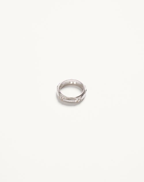 Valentino Garavani - Ovalette Metal Ring - Palladium - Man - Jewellery