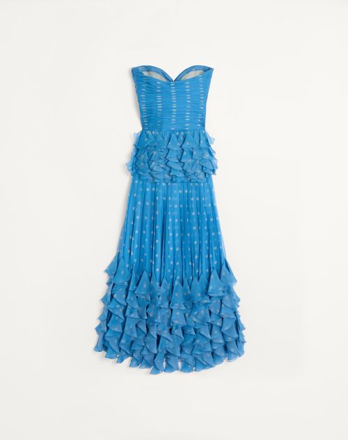 Valentino - Long Dress In Plusdepois Print Chiffon - Cerulean/birch - Woman - Gowns