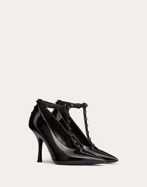 Valentino Garavani - Rockstud Patent Leather Pump With Matching Studs 100mm - Black - Woman - Shoes
