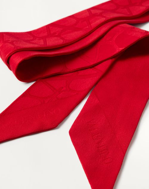Valentino Garavani - Toile Iconographe Silk Bandeau Scarf - Rosso Valentino - Woman - Soft Accessories