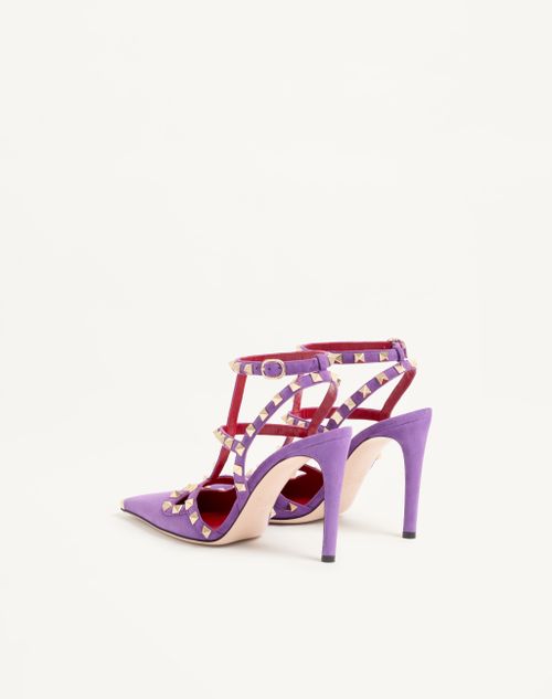 Valentino Garavani - Rockstud Suede Pumps 100mm - Purple - Woman - Pumps And Slingbacks
