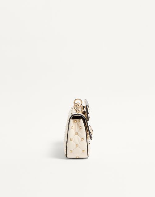 Valentino Garavani - Valentino Garavani Rockstud Spike Small Shoulder Bag In Nappa Leather - Light Ivory - Woman - Shoulder Bags