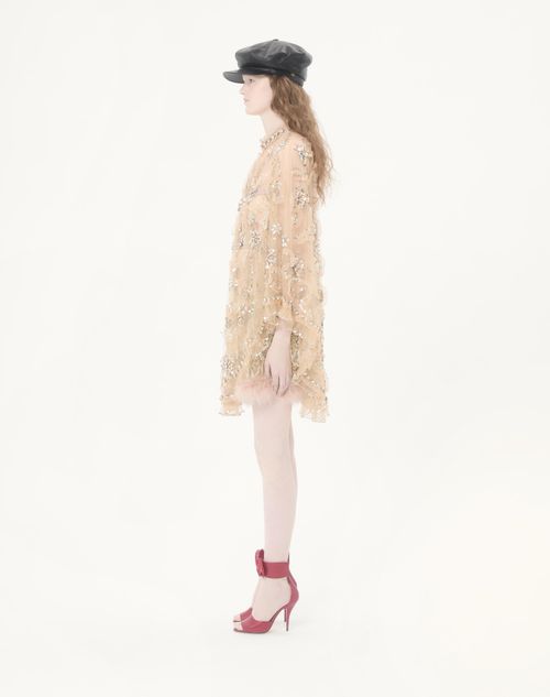 Valentino - Embroidered Tulle Illusion Cape - Multicolour - Woman - Shelf - Wrtw Holday Ss26