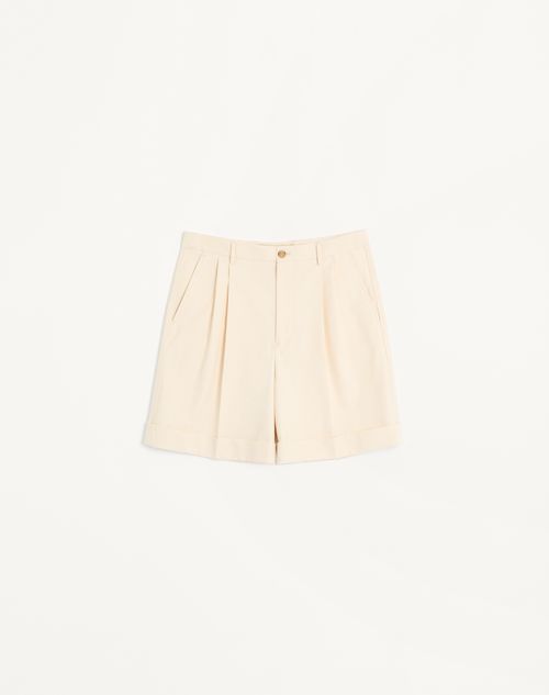 Valentino - Cotton Canvas Cuffed Bermuda Shorts - Shell - Man - Trousers And Shorts