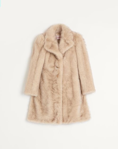 Valentino - Synthetic Fur Coat - Beige/brown - Woman - Coats And Outerwear