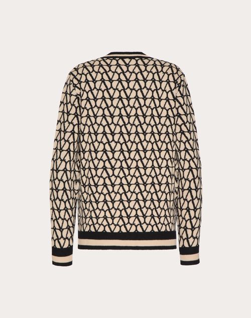Valentino - Toile Iconographe Sweater In Wool And Jacquard - Ivory - Woman - Knitwear