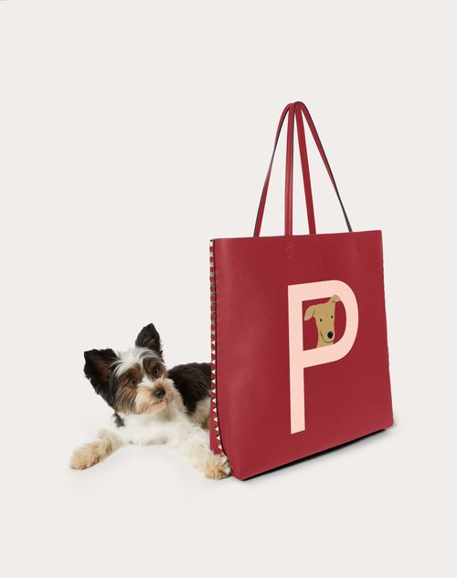 Valentino Garavani Women's Rockstud Pet Customizable Small Tote Bag - Red - Totes