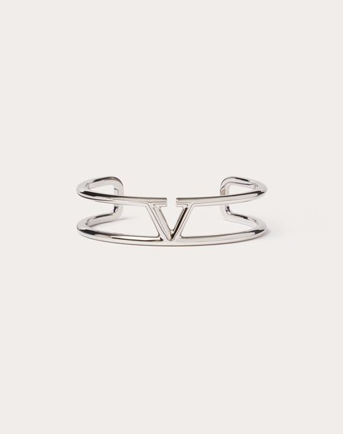 Valentino Garavani - Vlogo Signature Bracelet In Metal. - Palladium - Man - Jewelry