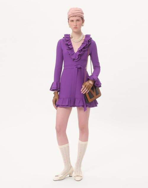 Valentino - Crepe Couture Short Dress - Purple Orchid - Woman - Dresses