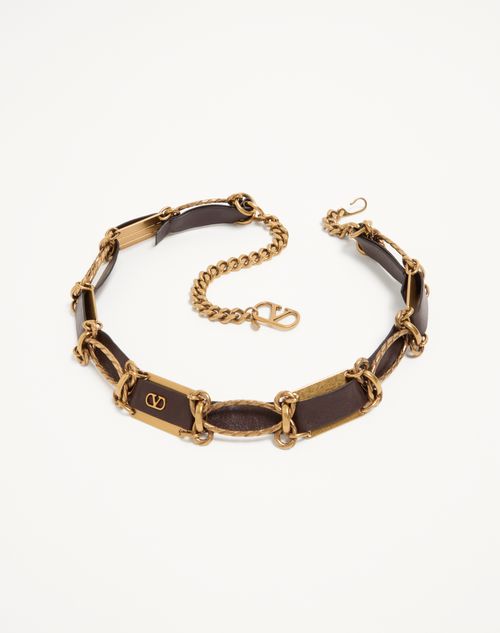 Valentino Garavani - Vlogo Signature Chain Belt - Brown - Woman - Belts